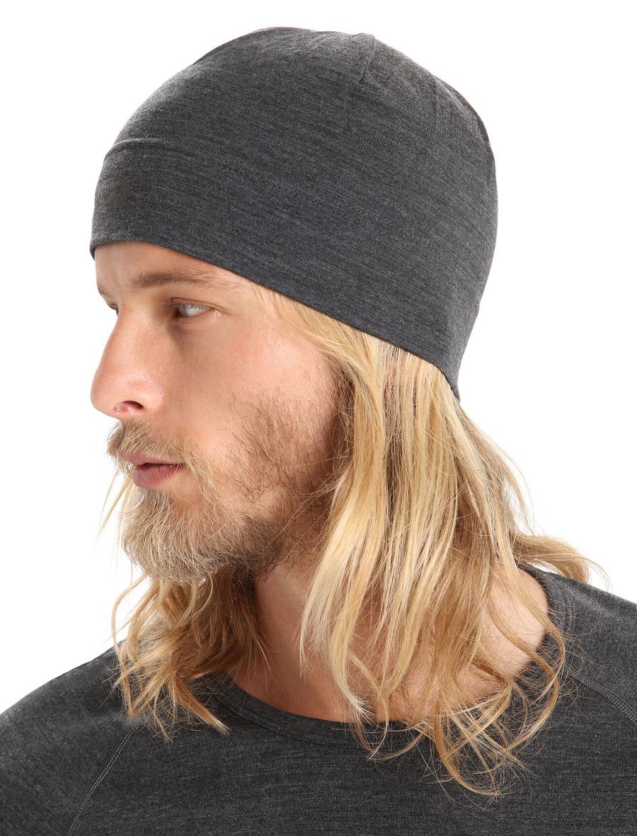 Icebreaker Unisex Merino Chase Beanie Miesten Hatut Mustat Harmaat | FI 1098PJJQ